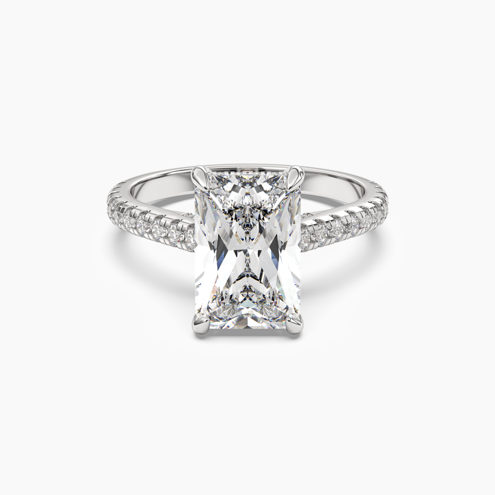 Juliet 5 Carat Radiant Cut Solitaire Lab Grown Diamond Ring in 14K White Gold