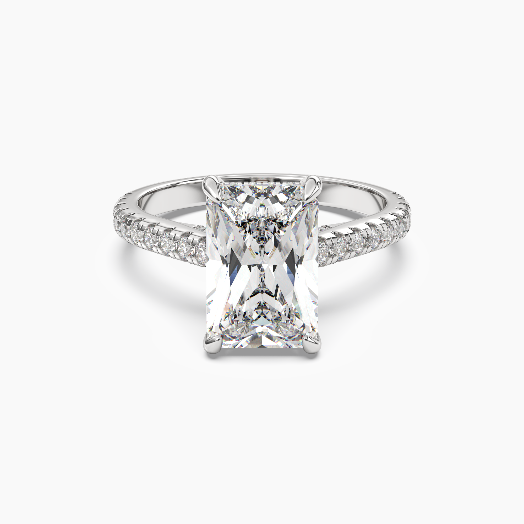 Juliet 4.5 Carat Radiant Cut Solitaire Lab Grown Diamond Ring in 14K Yellow Gold - View 4