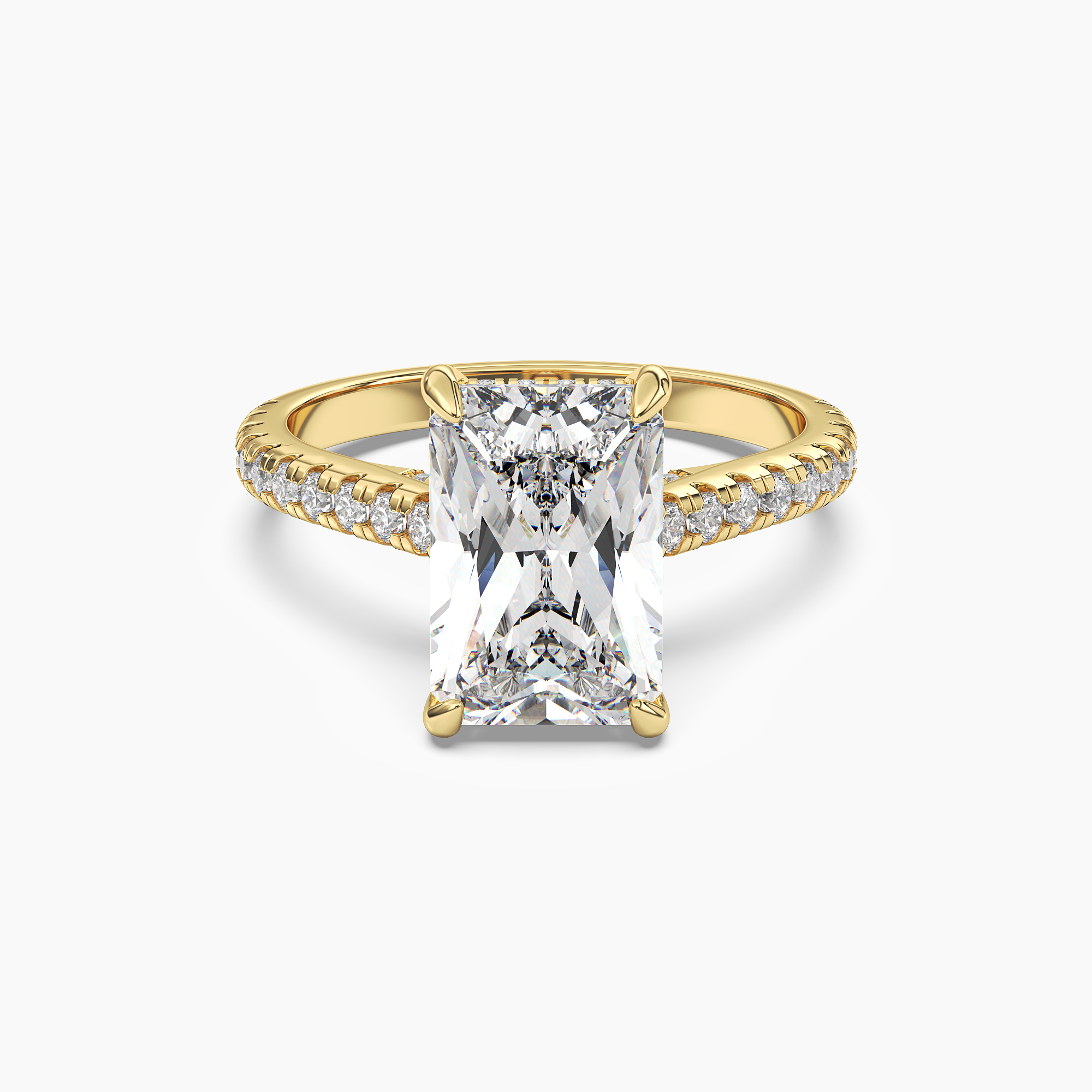 Juliet 3.5 Carat Radiant Cut Solitaire Lab Grown Diamond Ring in 10K White Gold - View 4