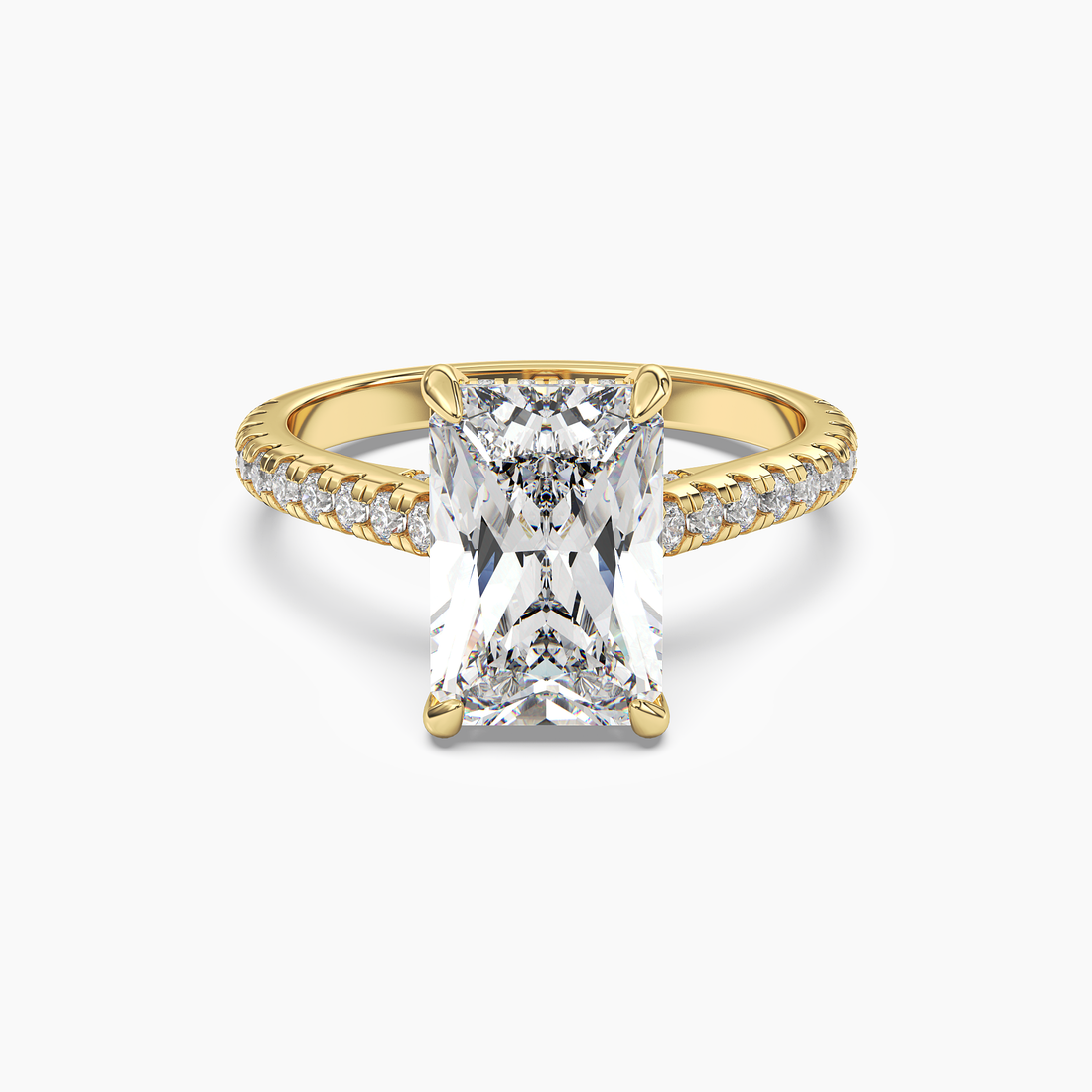 Juliet 1 Carat Radiant Cut Solitaire Lab Grown Diamond Ring in 10K White Gold - View 4