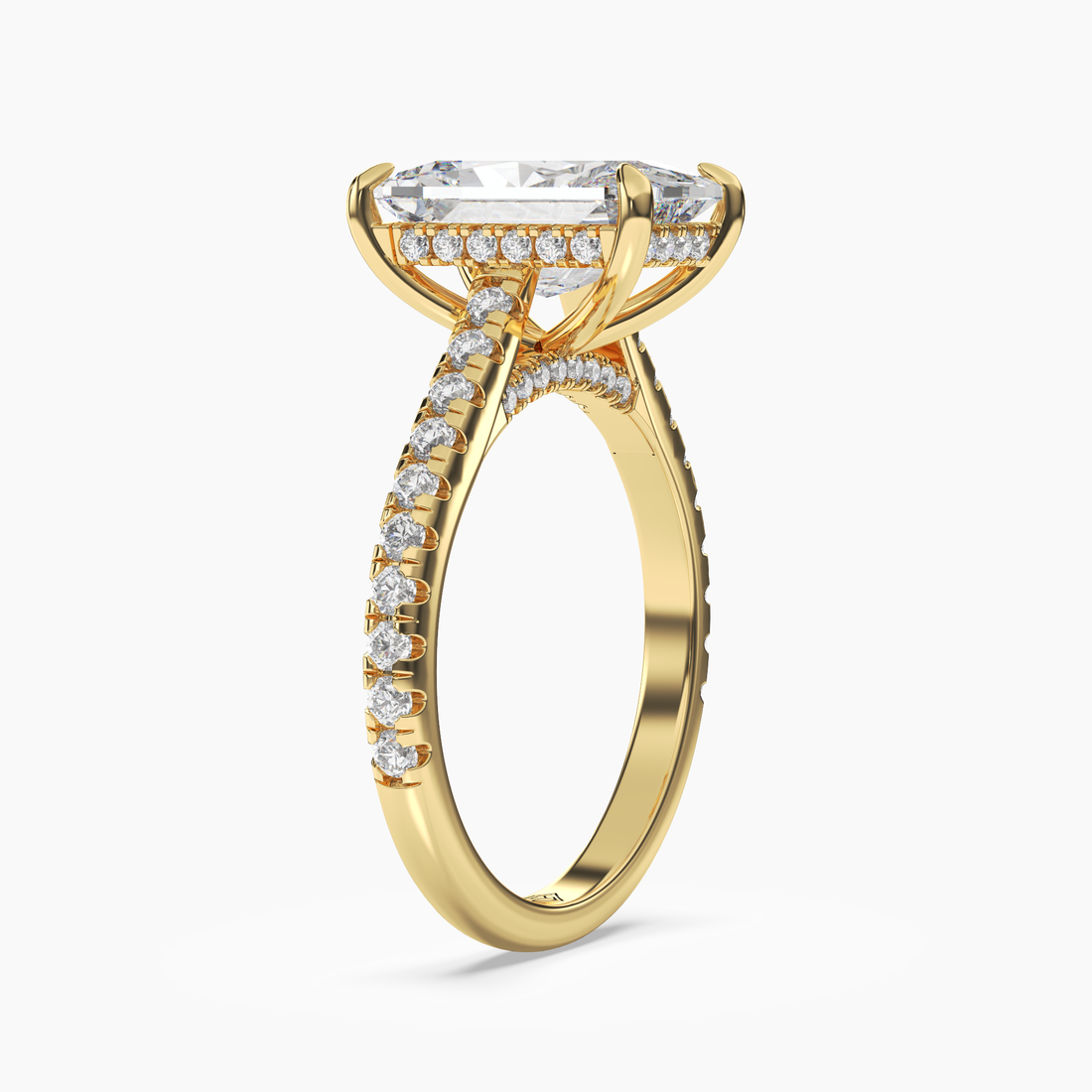 Juliet 5 Carat Radiant Cut Solitaire Lab Grown Diamond Ring in 14K White Gold - View 5