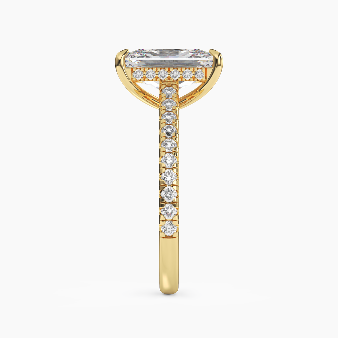 Juliet 3 Carat Radiant Cut Solitaire Lab Grown Diamond Ring in 10K White Gold - View 6