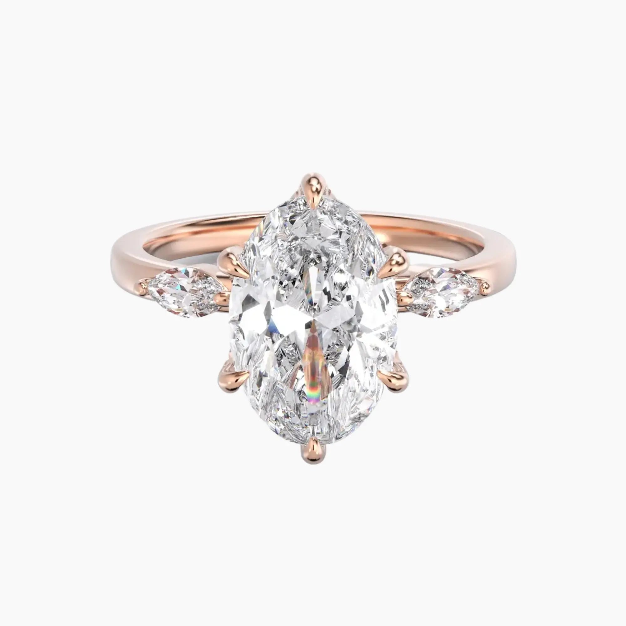 Seraphina 4 Carat Oval Cut Solitaire Lab Grown Diamond Ring in 18K Yellow Gold - View 7