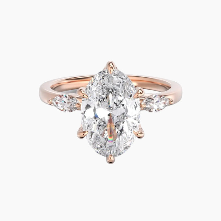 Seraphina 1.5 Carat Oval Cut Solitaire Lab Grown Diamond Ring in 10K Rose Gold
