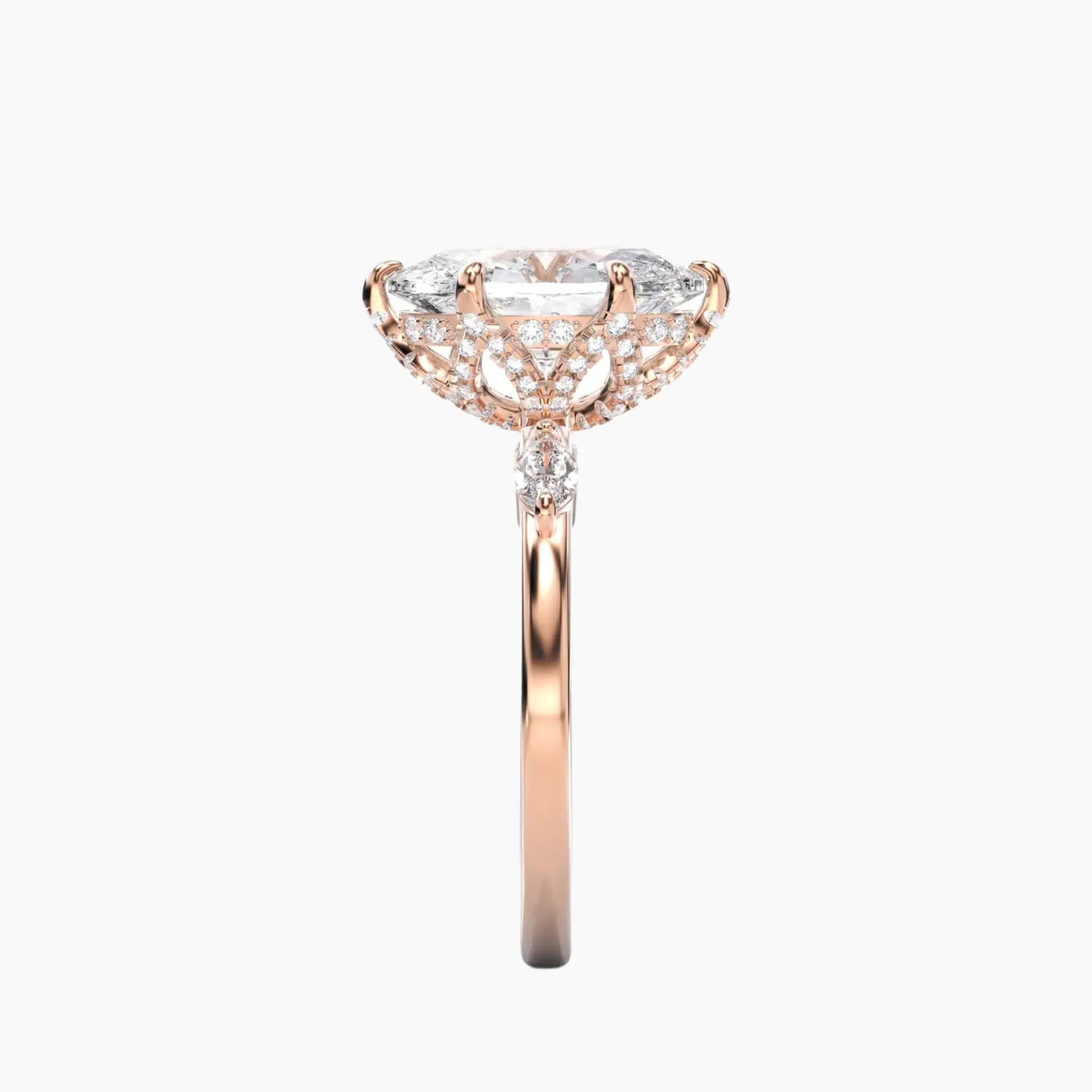 Seraphina 5 Carat Oval Cut Solitaire Lab Grown Diamond Ring in 14K Rose Gold - View 3