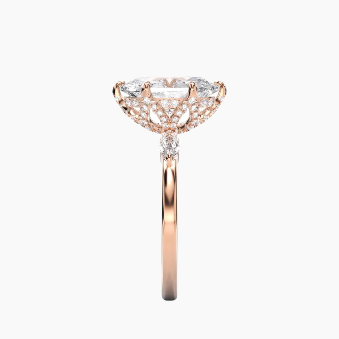 Seraphina 5 Carat Oval Cut Solitaire Lab Grown Diamond Ring in 18K White Gold - View 9