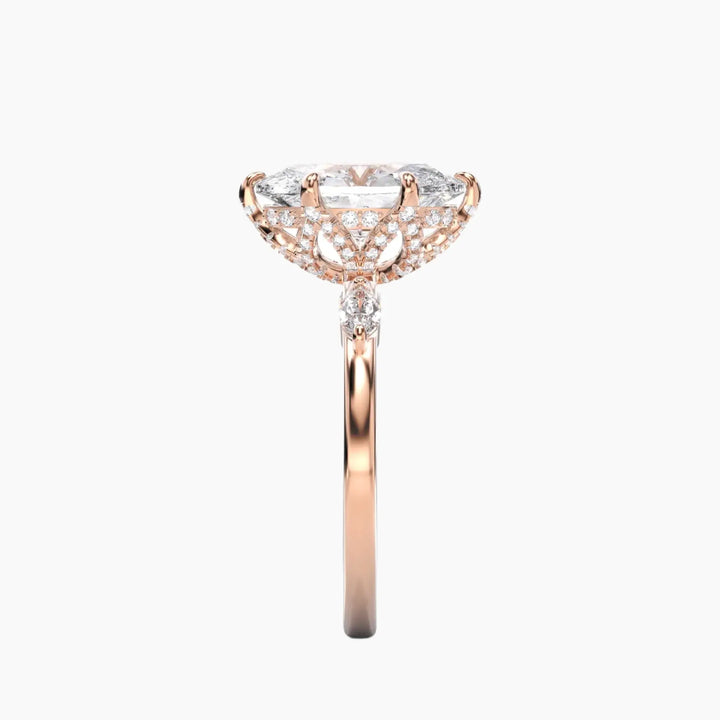 Seraphina 5 Carat Oval Cut Solitaire Lab Grown Diamond Ring in 14K White Gold - View 9