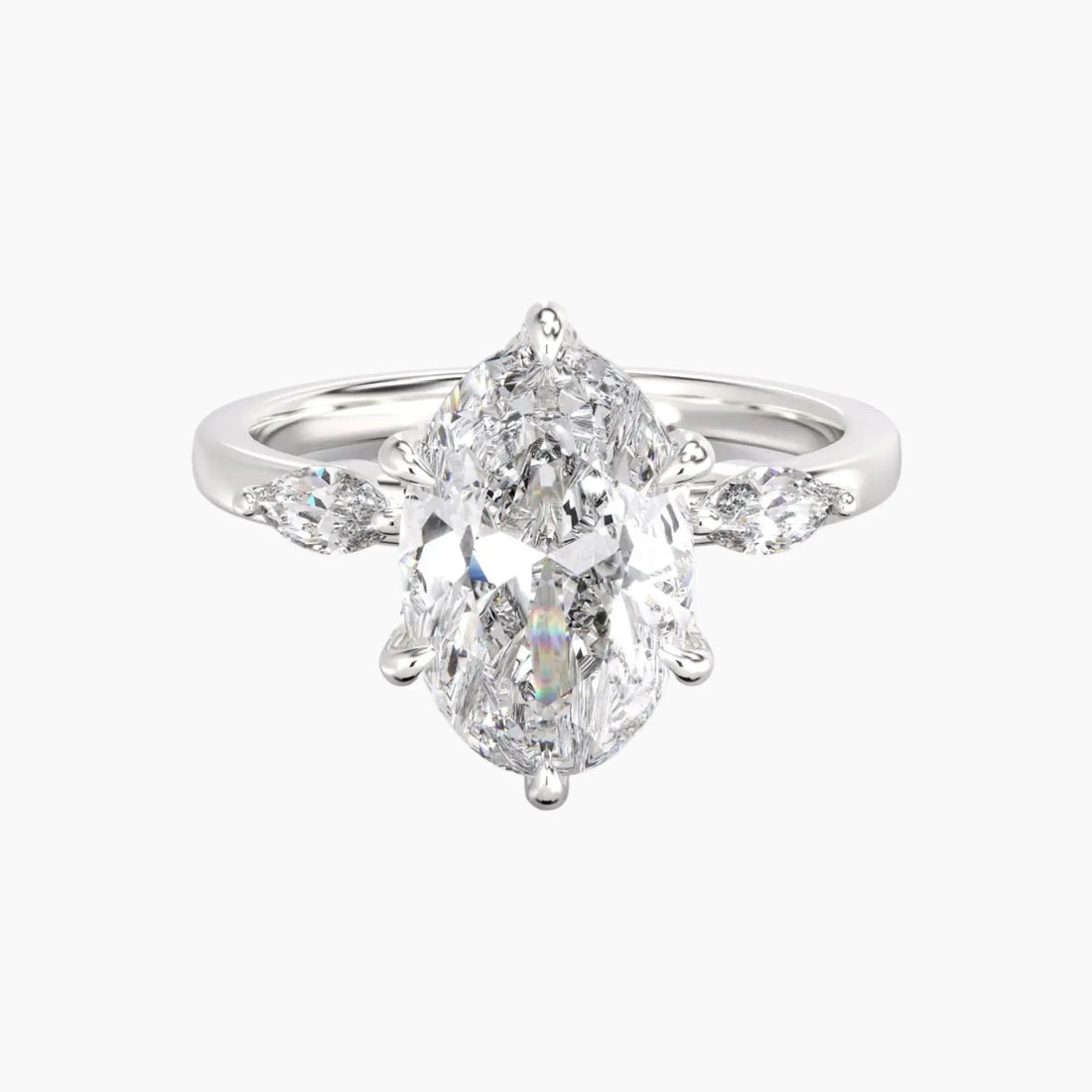 Seraphina 2 Carat Oval Cut Solitaire Lab Grown Diamond Ring in 14K Yellow Gold - View 4