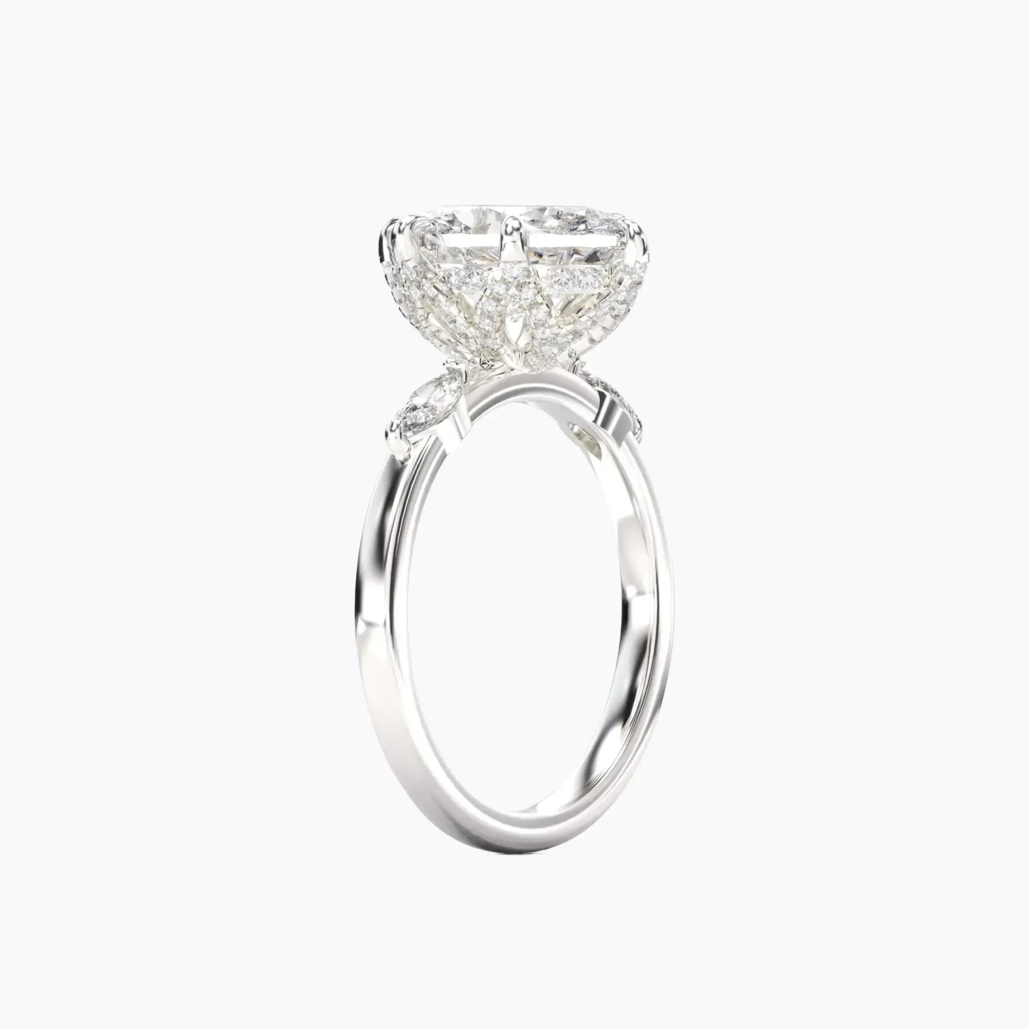 Seraphina 5 Carat Oval Cut Solitaire Lab Grown Diamond Ring in 14K White Gold - View 2