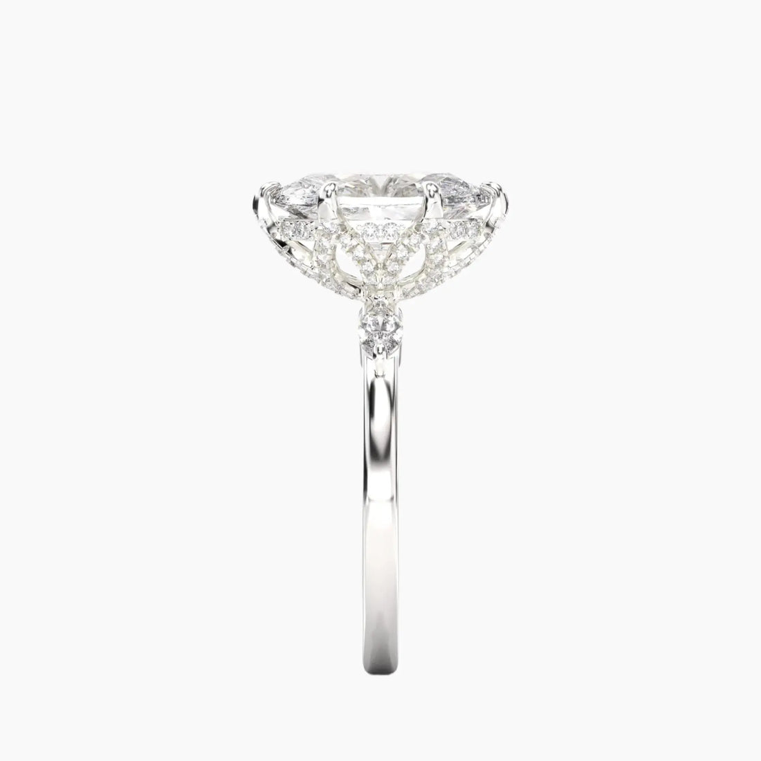 Seraphina 4.5 Carat Oval Cut Solitaire Lab Grown Diamond Ring in Silver - View 3