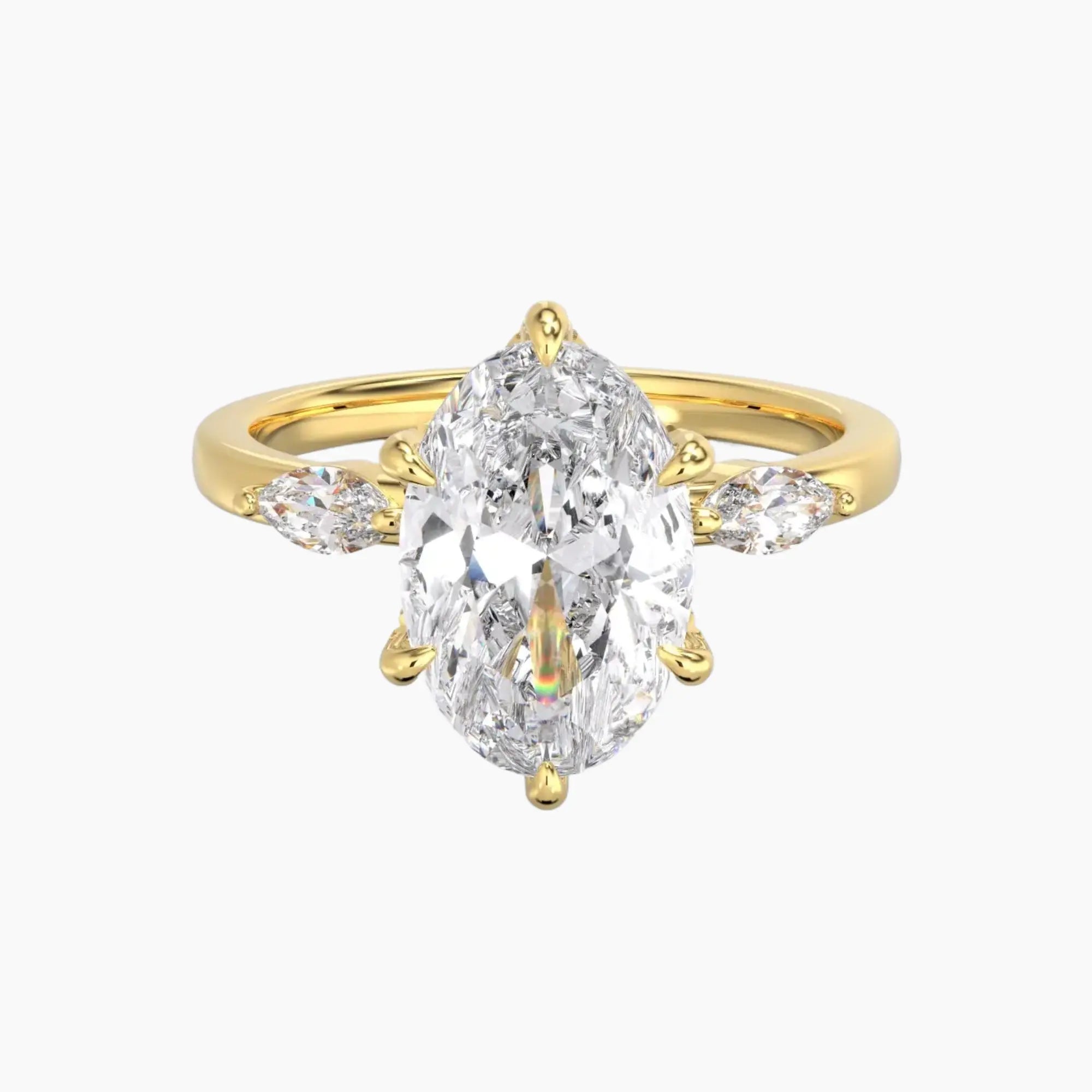 Seraphina 4.5 Carat Oval Cut Solitaire Lab Grown Diamond Ring in Silver - View 4