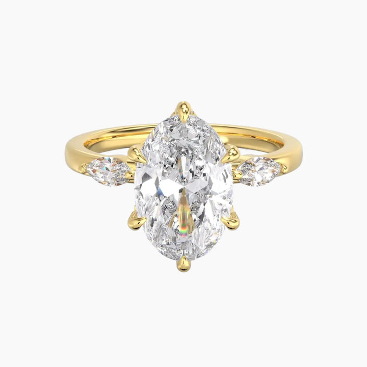 Seraphina 1.5 Carat Oval Cut Solitaire Lab Grown Diamond Ring in 14K Yellow Gold