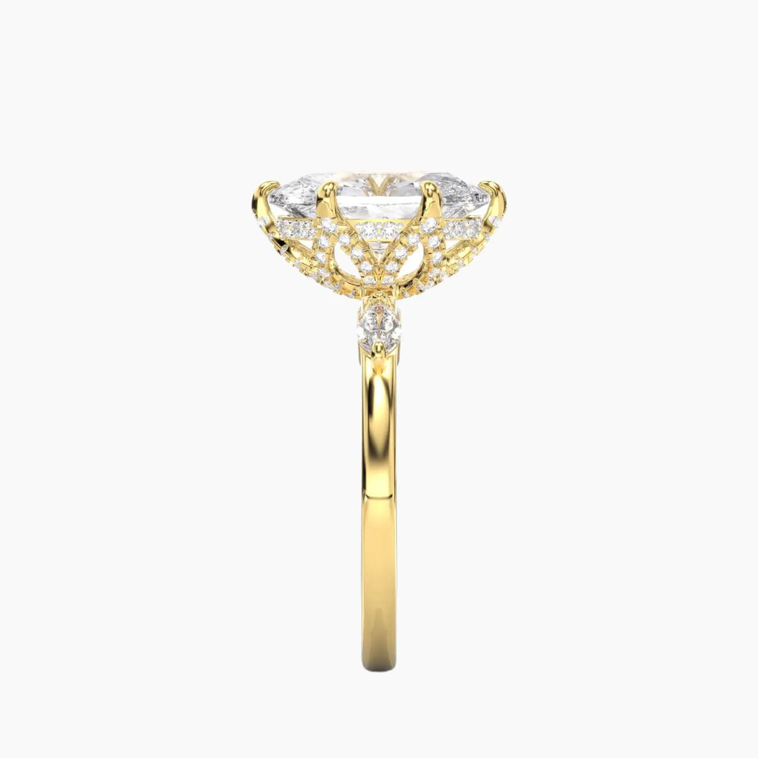 Seraphina 5 Carat Oval Cut Solitaire Lab Grown Diamond Ring in 14K Rose Gold - View 9