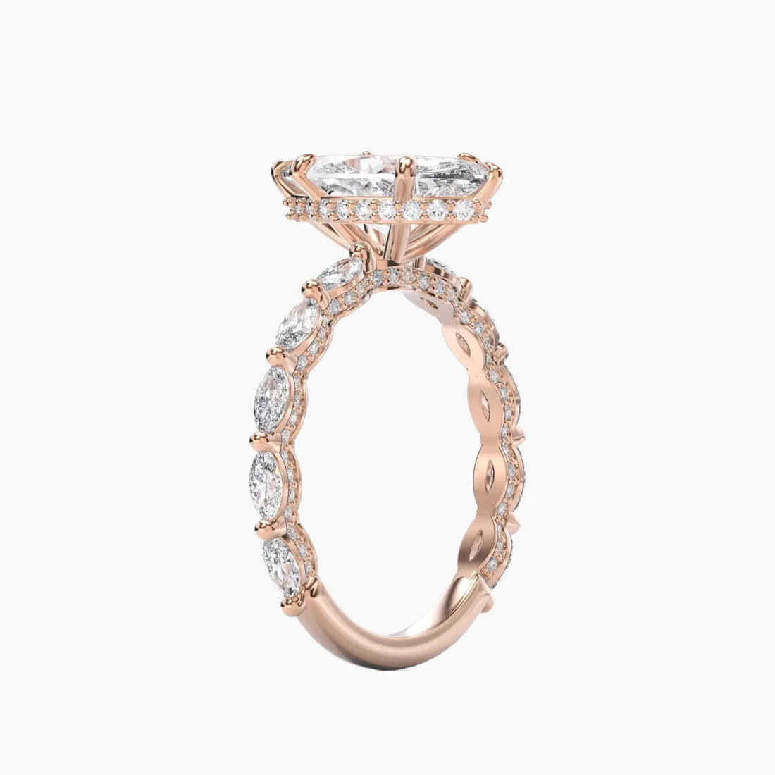 Helena 4.5 Carat Marquise Cut Solitaire Lab Grown Diamond Ring in 18K Yellow Gold - View 8