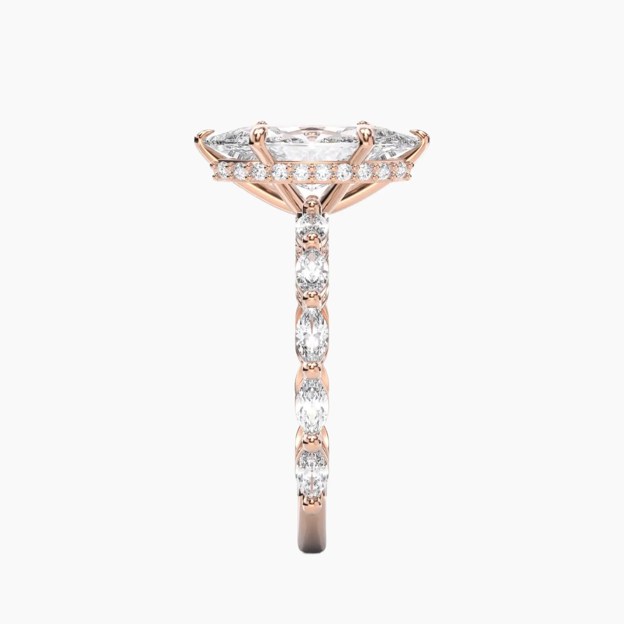 Helena 5 Carat Marquise Cut Solitaire Lab Grown Diamond Ring in 14K Rose Gold - View 3