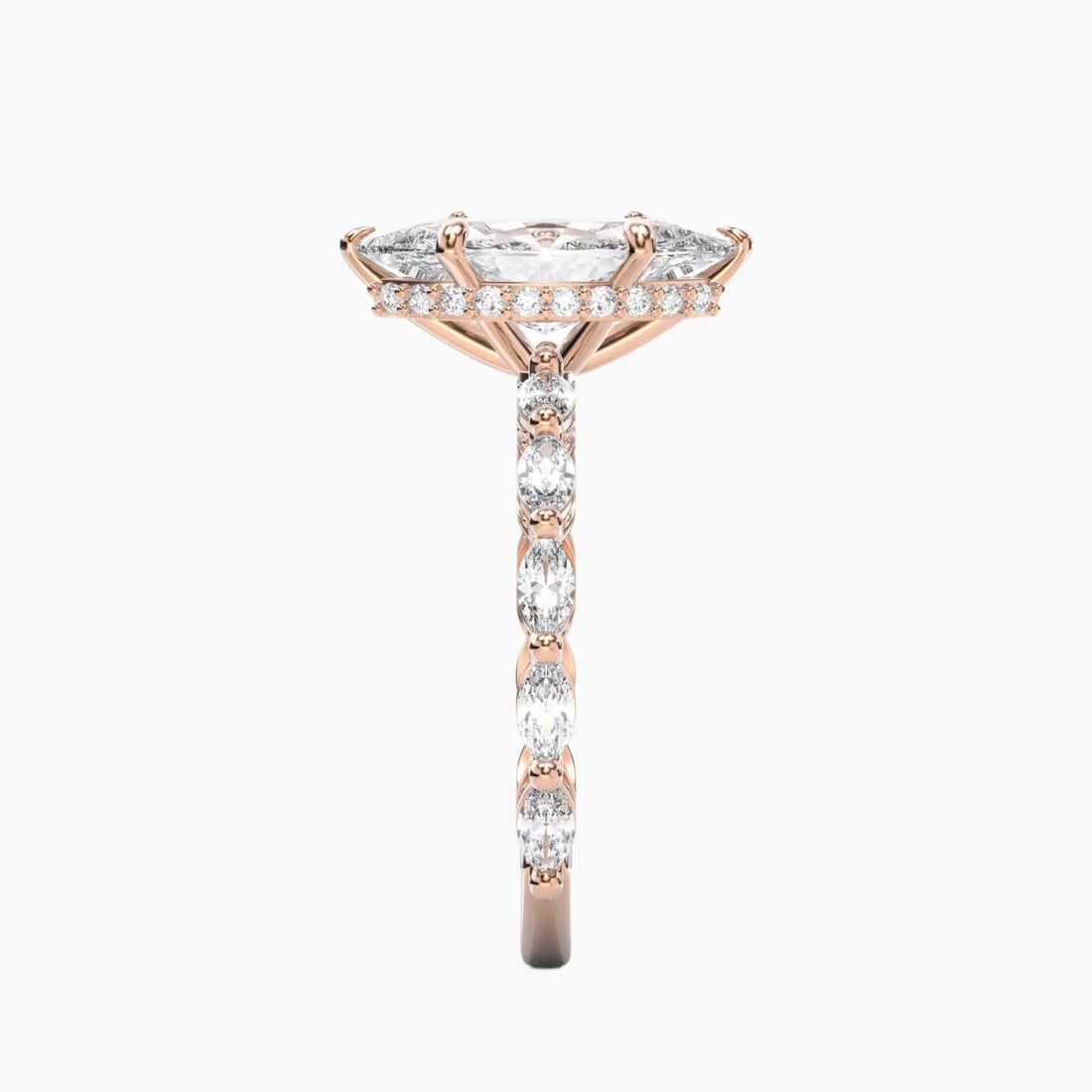 Helena 1 Carat Marquise Cut Solitaire Lab Grown Diamond Ring in 10K Rose Gold - View 3