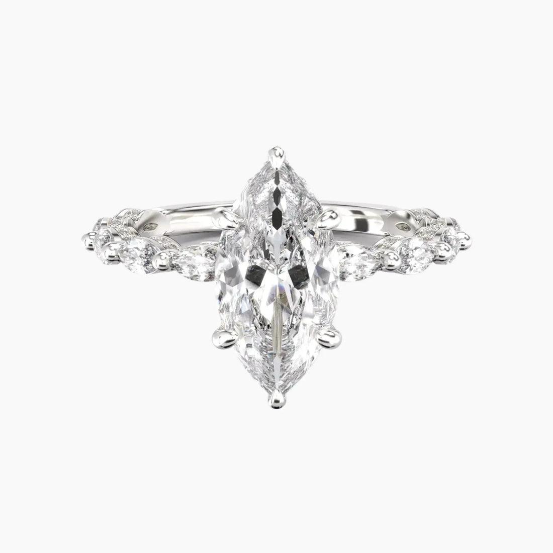 Helena 5 Carat Marquise Cut Solitaire Lab Grown Diamond Ring in 14K Rose Gold - View 4