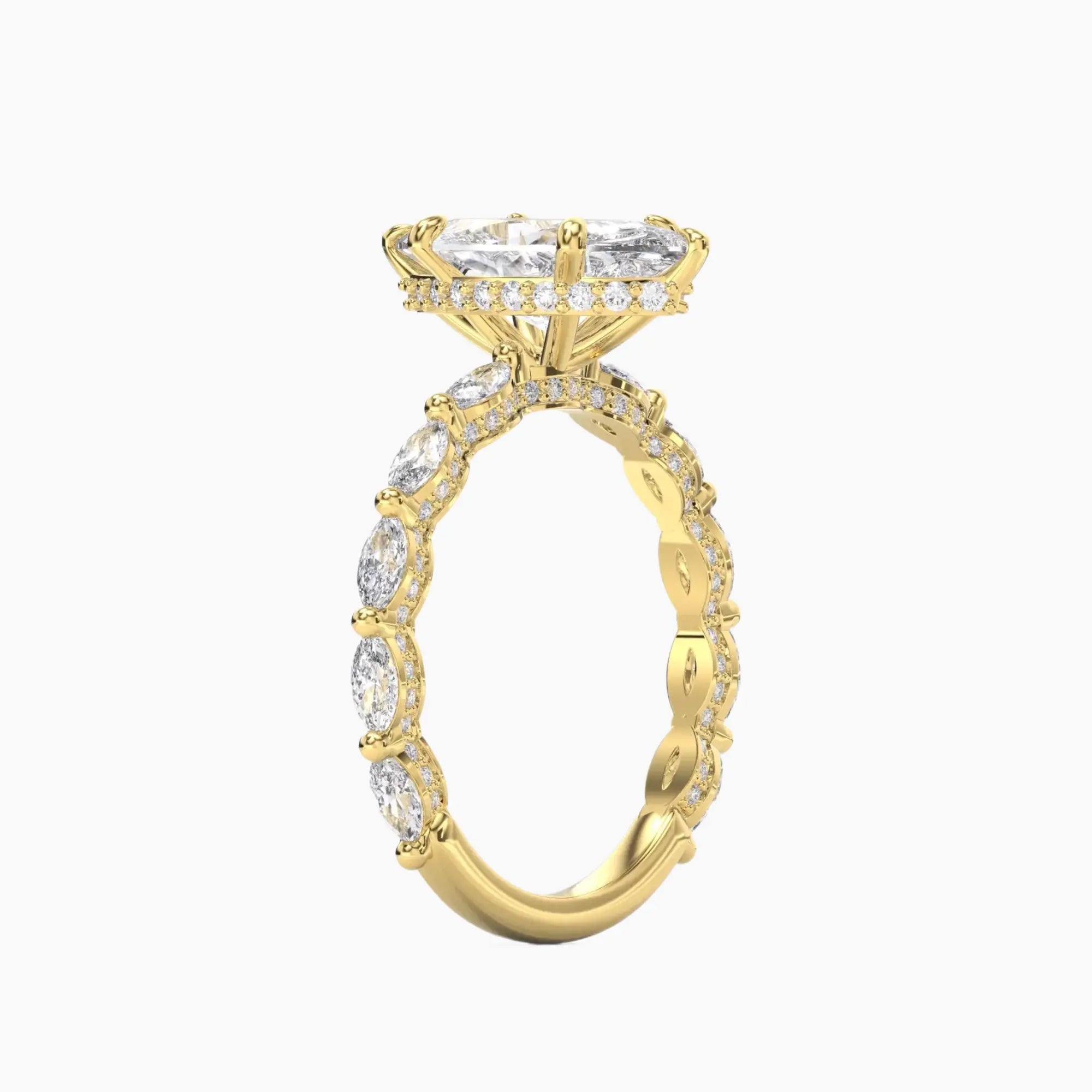 Helena 4.5 Carat Marquise Cut Solitaire Lab Grown Diamond Ring in 18K Yellow Gold - View 2